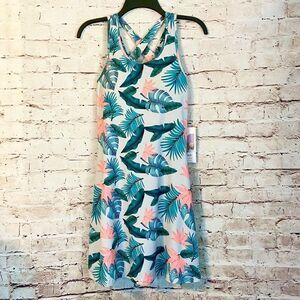 Kyodan Tropical Athletic Dress Shelf Bra Strappy Back Pockets NWT Size XS